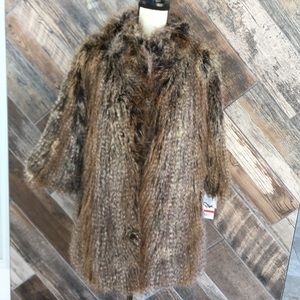 Via Spiga Faux Fur Coat Size XS ⭐️Brand New⭐️